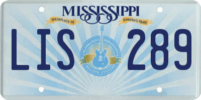 MS license plate LIS289