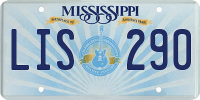 MS license plate LIS290