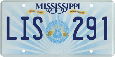 MS license plate LIS291