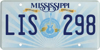 MS license plate LIS298