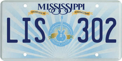 MS license plate LIS302