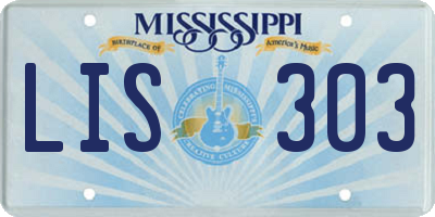 MS license plate LIS303