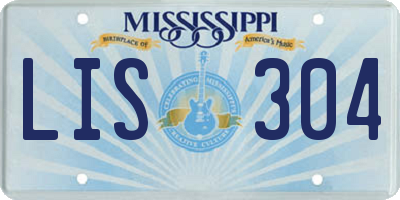 MS license plate LIS304