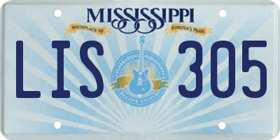 MS license plate LIS305