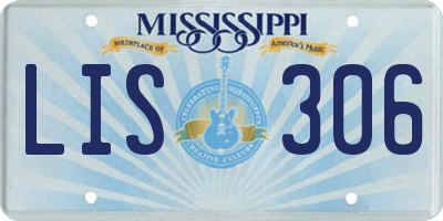 MS license plate LIS306
