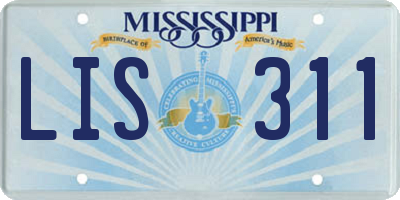 MS license plate LIS311