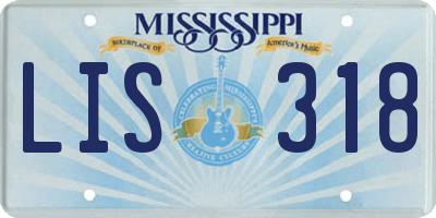 MS license plate LIS318
