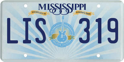 MS license plate LIS319