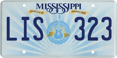 MS license plate LIS323