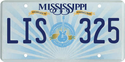 MS license plate LIS325