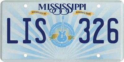 MS license plate LIS326