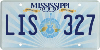 MS license plate LIS327