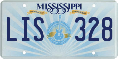 MS license plate LIS328