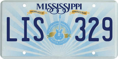 MS license plate LIS329