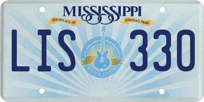 MS license plate LIS330