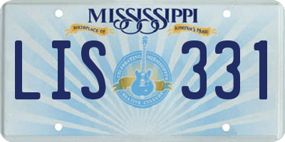 MS license plate LIS331