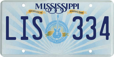 MS license plate LIS334