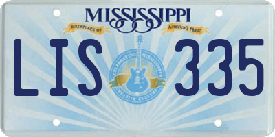 MS license plate LIS335
