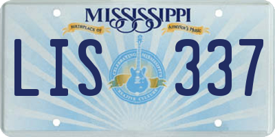 MS license plate LIS337