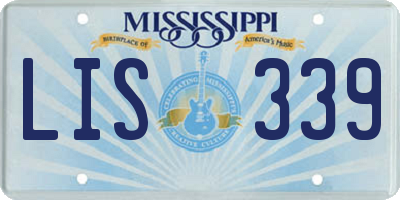 MS license plate LIS339