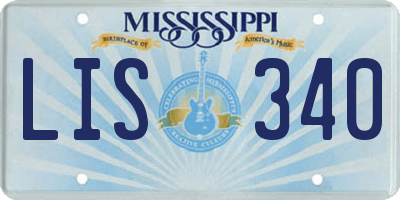 MS license plate LIS340