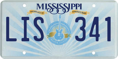 MS license plate LIS341
