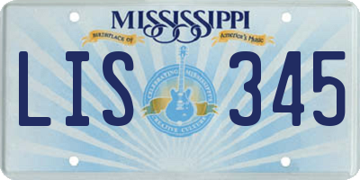 MS license plate LIS345