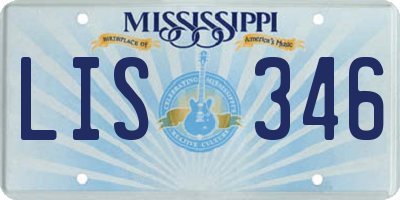 MS license plate LIS346
