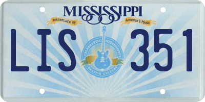 MS license plate LIS351
