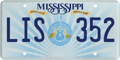 MS license plate LIS352
