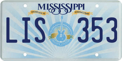 MS license plate LIS353