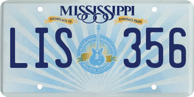MS license plate LIS356