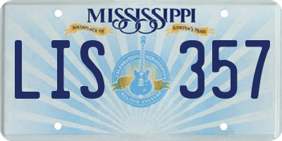 MS license plate LIS357