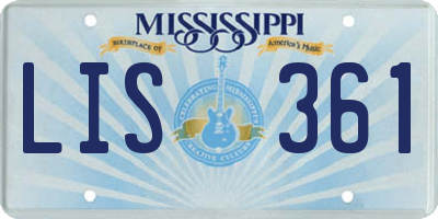 MS license plate LIS361