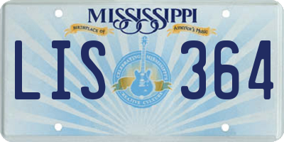 MS license plate LIS364