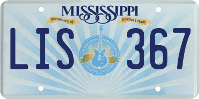 MS license plate LIS367