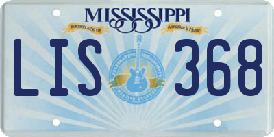 MS license plate LIS368