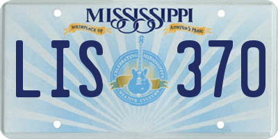MS license plate LIS370