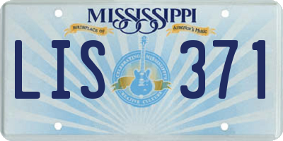 MS license plate LIS371
