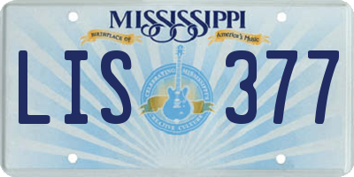 MS license plate LIS377