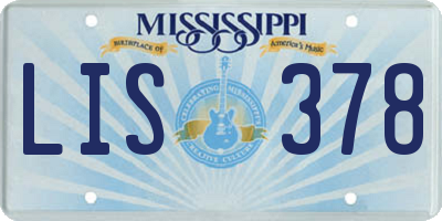 MS license plate LIS378
