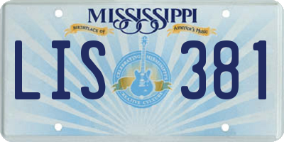 MS license plate LIS381