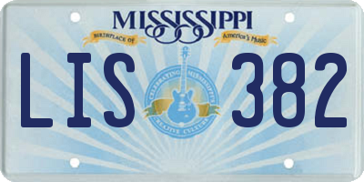 MS license plate LIS382