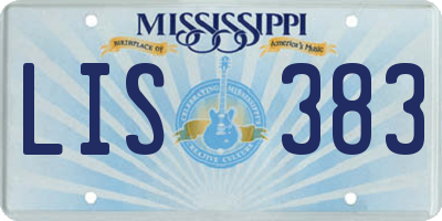 MS license plate LIS383