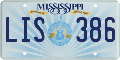 MS license plate LIS386