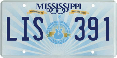 MS license plate LIS391