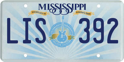 MS license plate LIS392