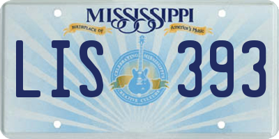 MS license plate LIS393