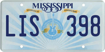 MS license plate LIS398