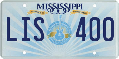 MS license plate LIS400